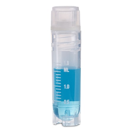 Globe Scientific Cryogenic Vials, 2.0ml, Sterile, Internal Threads, Attached Screwcap with O-ring seal, RB, SS, PG, WS, 500PK 3034-2
